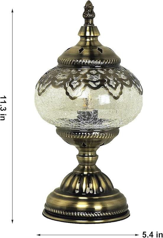 Turkish Mosaic Lamp Bohemian Tiffany Style Moroccan Bedside Lamps for Bedroom - LeafyLoom