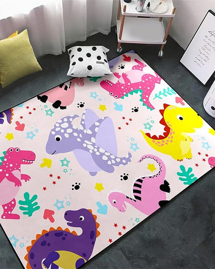 Dinosaur Rugs for Boys Bedroom Dino Rugs for Boys Room Kids Rugs Dinosaur Bedroom Decor for Boys Kids Play Rugs for Boys Bedroom Cute Dinosaur Rugs Dinosaur Rugs for Living Room Decor,2'5''×4' - LeafyLoom