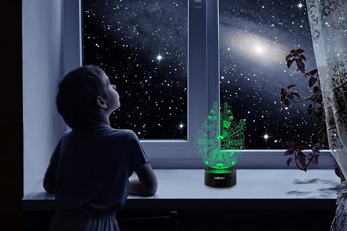 Star Wars Lamp Millennium Falcon 3D Lamp Star Wars Gifts for Men or Kids Birthday Star Wars Decor Room Fans [Upgrade Version] - LeafyLoom