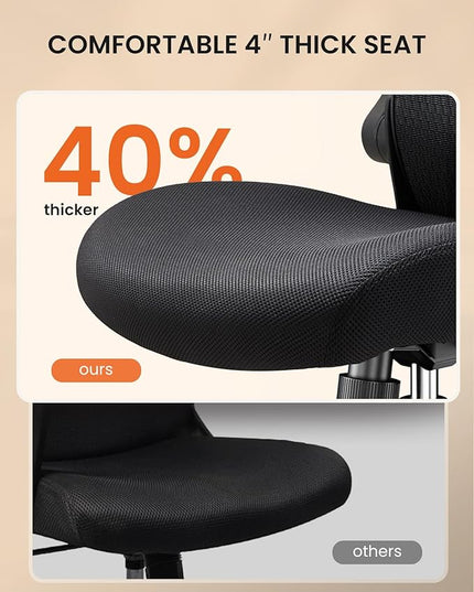 ErGear Ergonomic Desk Chair, Home Office Desk Chairs with Adjustable Headrest and Lumbar Support, Mesh Office Chair with Flip-Up Armrestst, Swivel Task Chair for Home Office, Black - LeafyLoom