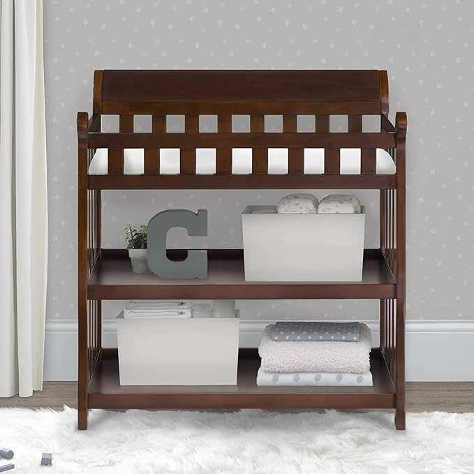 Delta Children Bentley 4-in-1 Convertible Crib and Eclipse Changing Table Bundle, Black Cherry - LeafyLoom