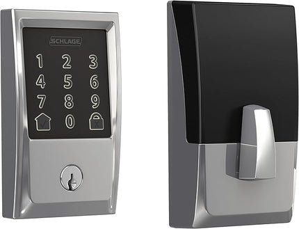 Schlage Encode Smart WiFi Deadbolt with Century Trim In Bright Chrome SchlageLockCompany