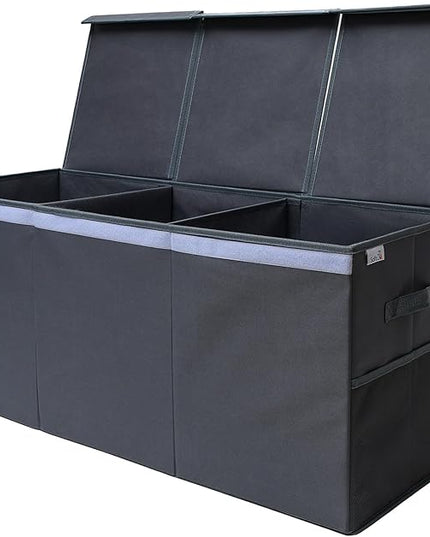 Extra Large Toy Storage Organizer with Lid - Sturdy, Collapsible Toy Chest Storage Box Design - Toys Bin with Dividers for Kids, Nursery, Bedroom, Playroom 37"x16"x14" - LeafyLoom