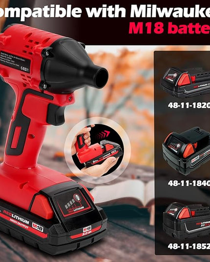 Air Blower Brushless High-Speed Motor Compatible with Milwaukee M18 Battery Air Duster Leaf Blower For Camping BBQ & Workshop (Battery not included) - LeafyLoom