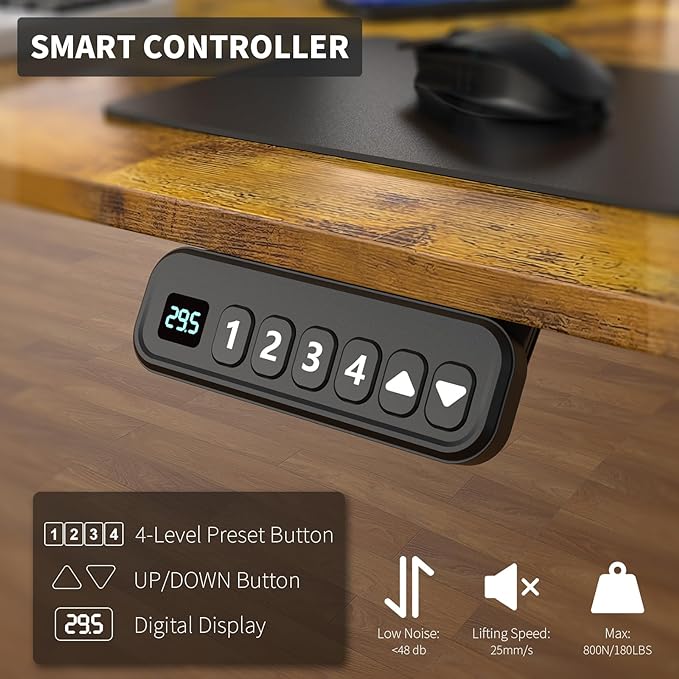 63×30 Inch Electric Standing Desk with 2 Drawers, Adjustable Height Widened Stand Up Desk with Storage Shelf, Sit to Stand Ergonomic Workstation for Home Office - LeafyLoom