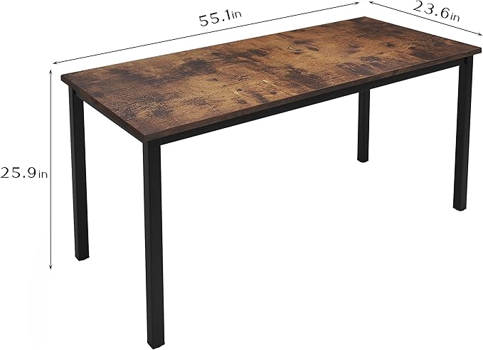 SogesGame Computer Desk,55.1 inch Desk& Workstations for Home Office, Writing Study Corner Desk,Modern Simple Style Laptop Table,Easy to Assemble, Retro - LeafyLoom