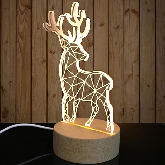 2Pcs 4" Round Wood LED Display Base, Warm Color Wooden Lighted Base Stand for Crystal Glass Resin Art, Acrylic and Plexiglass - LeafyLoom