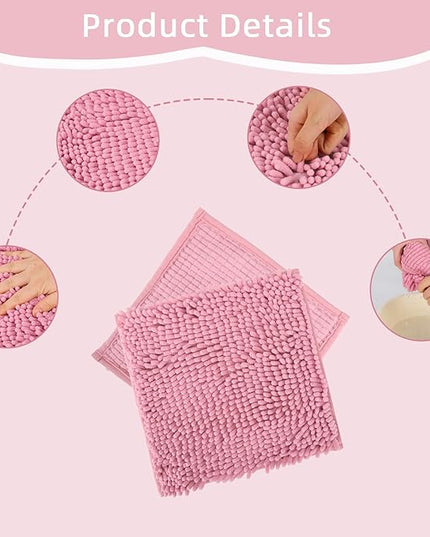 Locker Rug school girl rugs Carpet Chenille 100% Microfiber Locker Carpet with Non Skid Backing Locker Decorations (Pink, 12X12) - LeafyLoom