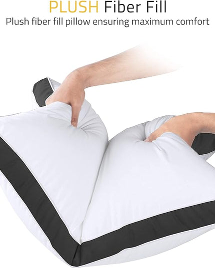 Utopia Bedding Bed Pillows for Sleeping King Size (Black), Set of 2, Cooling Hotel Quality, Gusseted Pillow for Back, Stomach or Side Sleepers - LeafyLoom