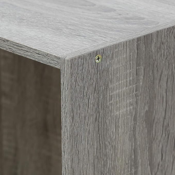 Furinno Basic 3-Tier Bookcase Storage Shelves, French Oak Grey - LeafyLoom