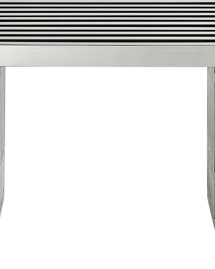 Modway Gridiron Contemporary Modern Small Stainless Steel Bench, 19.5" - LeafyLoom