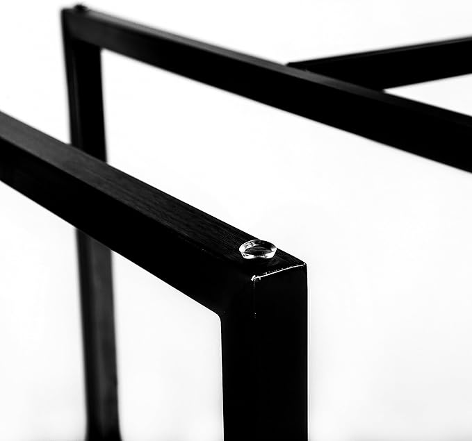 Glass Top Dining Table, Round, Black - LeafyLoom