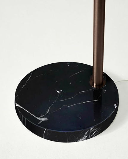 Brightech Mason Arc Floor Lamp - Modern Corner Standing Lamp with Unique Hanging Drum Lamp Shade for Living Room - Bright Overhead, Curved Hanging Light for Bedroom. Library, Den - Bronze - LeafyLoom