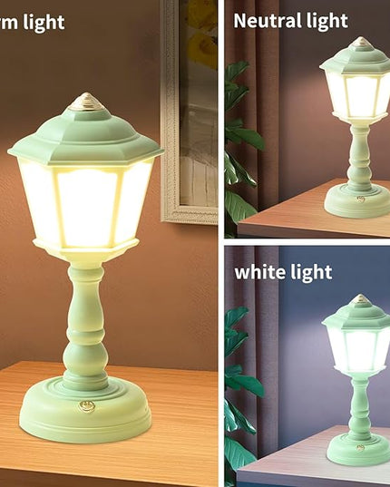 Mini Desk lamp Vintage, LED Desk Lamp Dimmable Table Lamp Reading Lamp with USB Charging Port, Sensitive Control, Eye-Caring Office Lamp,Very beautiful decorative desk lamp (Green) - LeafyLoom