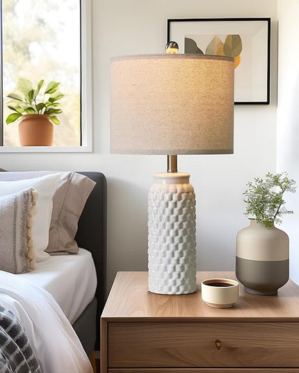 24" Lamps for Living Room: Bedside Lamps - Table Lamps Set of 2 Lamps for Night Stands Living Room Lamps Bedroom Lamps White Lamps… - LeafyLoom
