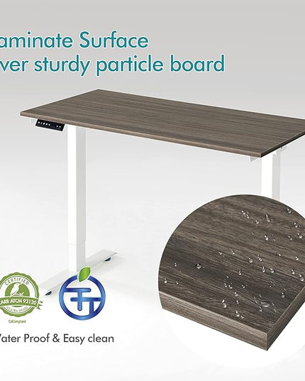Kaboon Universal Tabletop 40"x18", Solid One-Piece Melamine Table Top, Double Desk L-Desk Floating Desk DIY, Home and Office,Eucalyptus/Dark Walnut - LeafyLoom