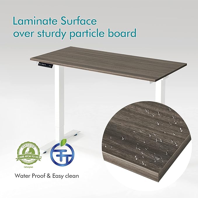 Kaboon Universal Tabletop 40"x18", Solid One-Piece Melamine Table Top, Double Desk L-Desk Floating Desk DIY, Home and Office,Eucalyptus/Dark Walnut - LeafyLoom
