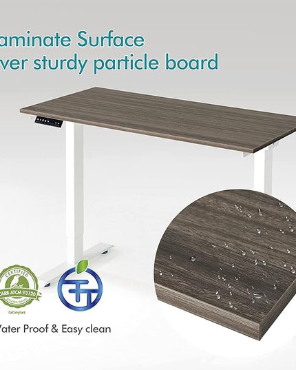 Kaboon Universal Tabletop 59.1"x23.62", Solid One-Piece Melamine Table Top, Double Desk L-Desk DIY, Home and Office Countertop,Eucalyptus/Dark Walnut - LeafyLoom