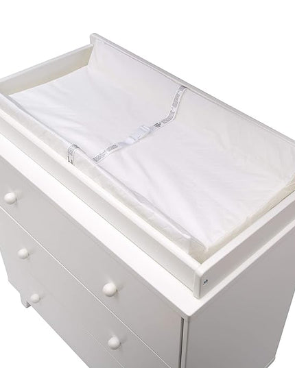 Delta Children Jade Changing Table/Cart, White Melamine/Bronze & Foam Contoured Changing Pad with Waterproof Cover - LeafyLoom