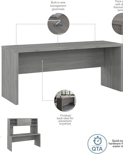 Bush Business Furniture Echo Computer Desk, 72W, Modern Gray - LeafyLoom