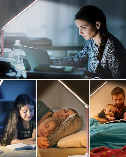 LED Desk Lamp with Wireless Charger, USB Charging Port, Desk Lighting with 10 Brightness, 5 Color Modes, Dimmable Eye Caring Reading Desk Lamps for Home Office, Touch Control, Auto Timer, Pink - LeafyLoom