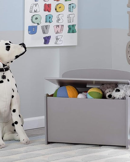 Delta Children MySize Deluxe Toy Box, Grey - LeafyLoom