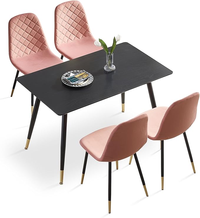 NicBex Haerin-SD-00334-LWJ Dining Chairs, 20.9"x17.5"x34.7", Pink - LeafyLoom