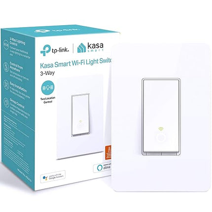 Kasa Smart 3 Way Switch HS210, Needs Neutral Wire, 2.4GHz Wi-Fi Light Switch works with Alexa and Google Home, UL Certified, No Hub Required , white KasaSmartbyTP-Link