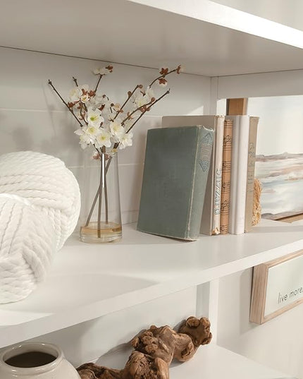Sauder Cottage Road Library Hutch, White finish - LeafyLoom