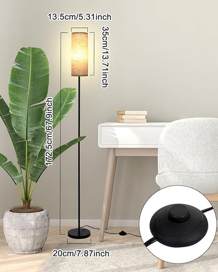 Neoglint Smart RGB Floor Lamp for Living Room Compatible with Alexa & Google Home, 68" Morden Color Changing Corner Standing Lamp, Pole Lamp with Linen Lampshade for Office, Hotel(Bulb Included) - LeafyLoom