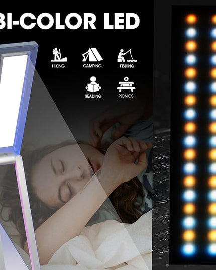 LED Desk Lamp, Desk Light with a 5000mAH Power Bank, Reading Lamp with 3 Lighting Modes, USB Charging Port and Solar Charging, Touch Control Smart Lamp for Indoor and Outdoor - LeafyLoom