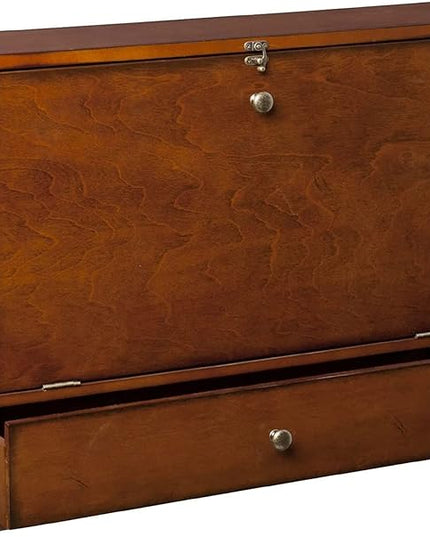 SEI Furniture Benwick Wall Mount Laptop Desk - Brown Mahogany (L x W x H): 26 x 6 x 20 inches - LeafyLoom