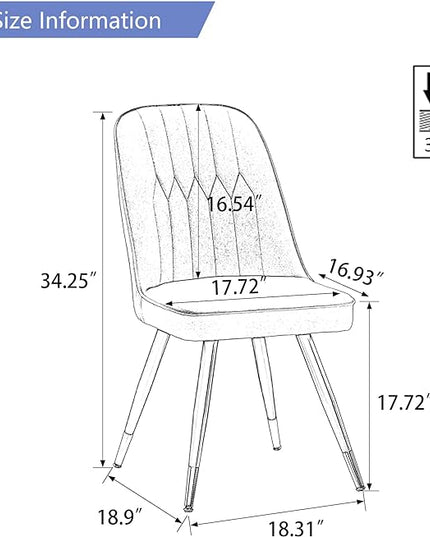 Alunaune Modern Dining Chairs Set of 2 Upholstered Kitchen Chairs, Mid Century Armless Leisure Accent Chair Living Room Faux Leather Desk Side Chair-White - LeafyLoom