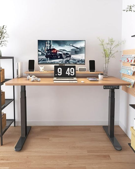 AIMEZO Standing Desk Frame, Dual Motor Electric Height Adjustable Sit Stand Desk Frame with 4 Memory Preset Button, USB Charging Port for Home Office (3 Tier Legs, Black) - LeafyLoom