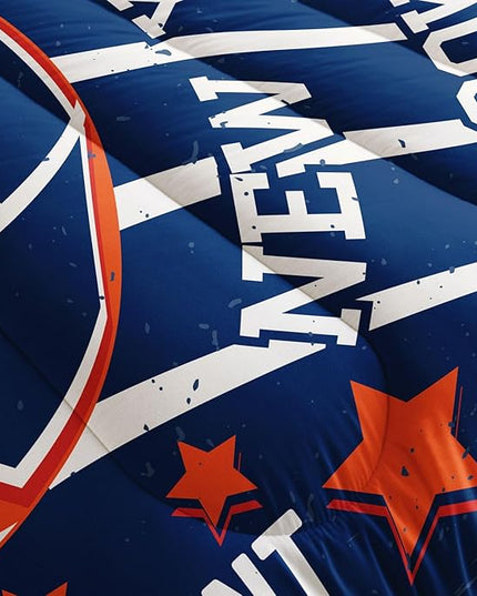 Datura home Basketball Comforter Sets for Boys Kids,Orange Blue Theme Basketball Championship American Style,Duvet 3Pcs in Quilt Sets with 1 Comforter and 2 Pillowcases(Orange Queen) - LeafyLoom