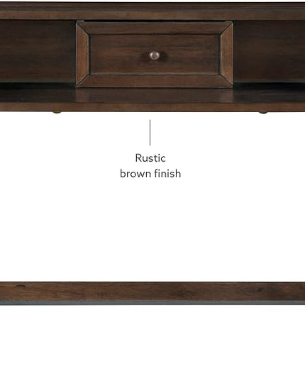 Linon Mable Folding Desk, Walnut - LeafyLoom