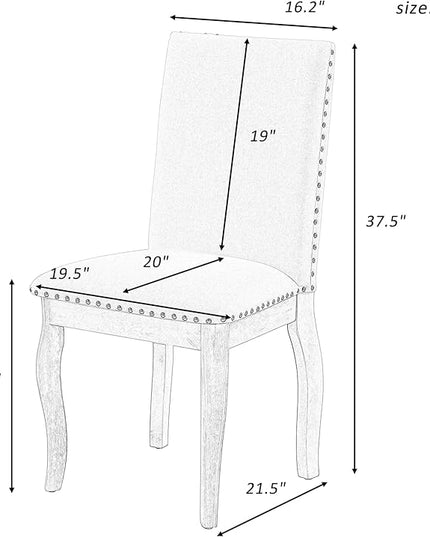 NicBex Haerin-SD-00345-LWJ Dining Chairs, 19.5"x21.5"x37.5", Natural Wash - LeafyLoom