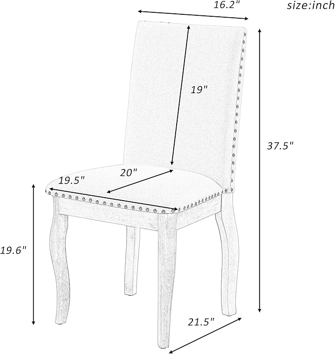 NicBex Haerin-SD-00345-LWJ Dining Chairs, 19.5"x21.5"x37.5", Natural Wash - LeafyLoom