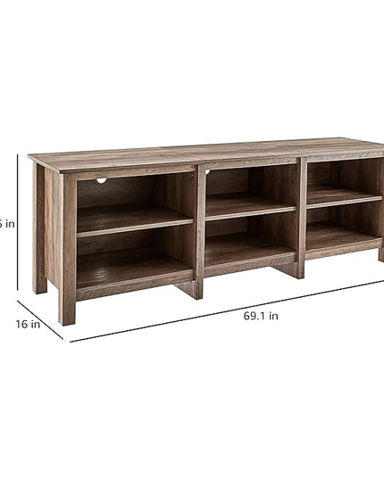 Rockpoint 70inch TV Stand Storage Media Console Entertainment Center, Rustic Oak - LeafyLoom