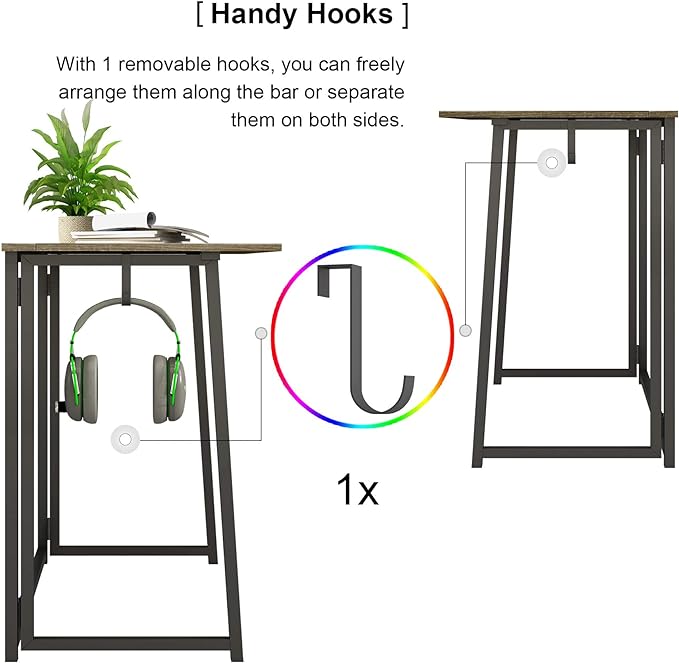 4NM 31.5" Small Desk with Storage Bag, Simple Assembly Folding Computer Desk Home Office Desk Study Writing Table for Small Space Offices - Rustic Brown and Black - LeafyLoom