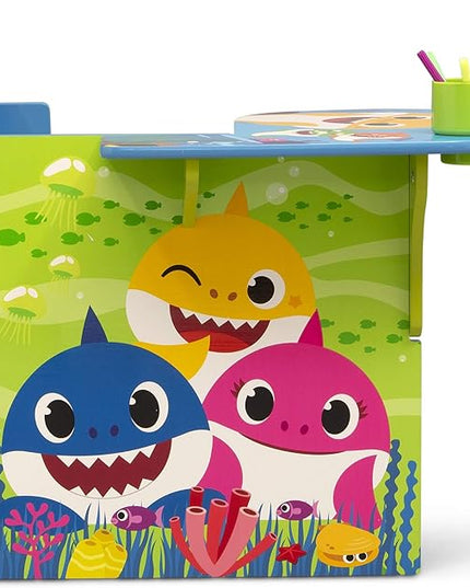 Baby Shark Chair Desk with Storage Bin - Ideal for Arts & Crafts, Snack Time, Homeschooling, Homework & More by Delta Children - LeafyLoom