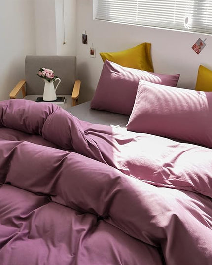 Purple Comforter Set King Grape Color Bedding Set 3 Pieces Solid Purple Comforter Set Hotel Quality Lightweight Women Comforter Set King Breathable Purple Bed Comforter Set King - LeafyLoom