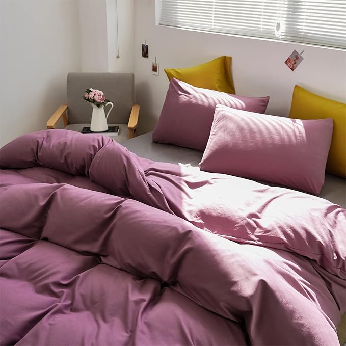 Purple Comforter Queen Grape Color Bedding Set 3 Pieces Comforter Set Lightweight Comforter Set Queen Breathable - LeafyLoom