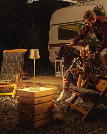 SAKRINGT LED Cordless Table Lamps Rechargeable,5000mAh Battery Operated Table Light,3 Color Stepless Dimming,Portable Small Desk Lamp in Aluminum for Party Patio Restaurant Indoor/Outdoor - LeafyLoom