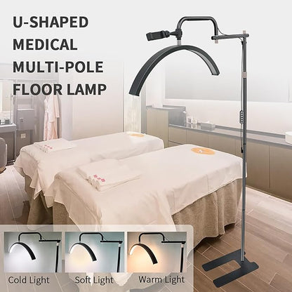 Lash Light Eyelash LED Floor Light Moon Light lash tech for Lash Extension, Half Moon Light for Beauty - Skincare,Lashes,Eyebrows,Facial,Tattoo, Adjustable Brightness for Lash lamp (Black) - LeafyLoom