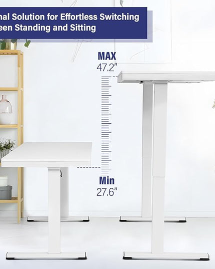 TOPSKY Electric Adjustable Standing Desk with Drawers and Charging USB Port, 47.2"x23.6" Whole-Piece Quick Install Computer Laptop Table for Home and Office (Rustic Brown, 47.2") - LeafyLoom