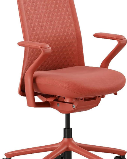 Branch Verve Chair - High Performance Executive Office Chair with Contoured Seat Back and Adjustable Lumbar Rest - High Density Foam Cushion with Aluminum Base - Up to 275 lbs - Coral - LeafyLoom