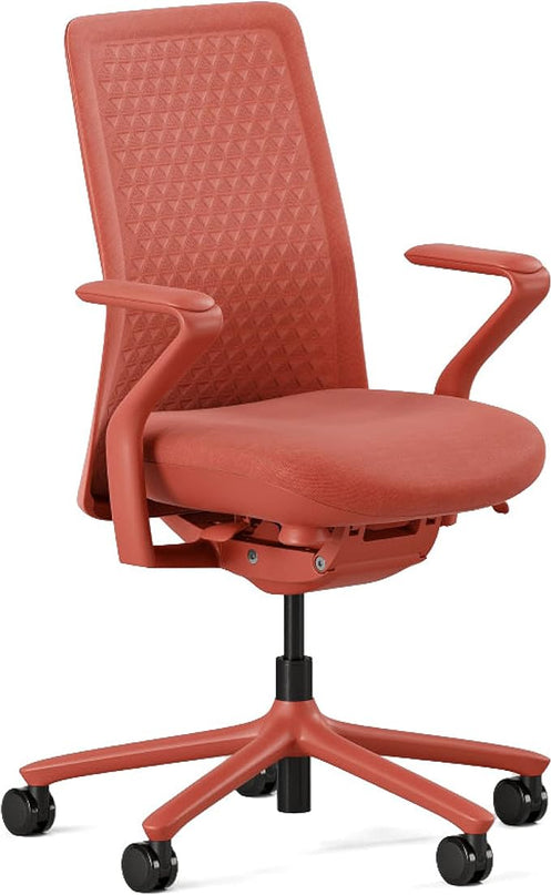 Branch Verve Chair - High Performance Executive Office Chair with Contoured Seat Back and Adjustable Lumbar Rest - High Density Foam Cushion with Aluminum Base - Up to 275 lbs - Coral - LeafyLoom