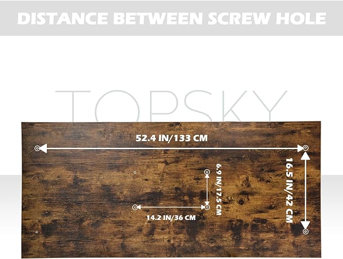 TOPSKY One-Piece Table Top for Electric Standing Desk Adjustable Desk (Rustic Brown., 58.3x26.8x0.7) - LeafyLoom