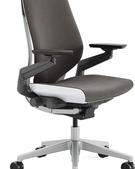 Steelcase Gesture Office Chair - Ergonomic Work Chair with Wheels for Carpet - Comfortable Office Chair - Intuitive-to-Adjust Chairs for Desk - 360-Degree Arms - Graphite Gray Fabric - LeafyLoom